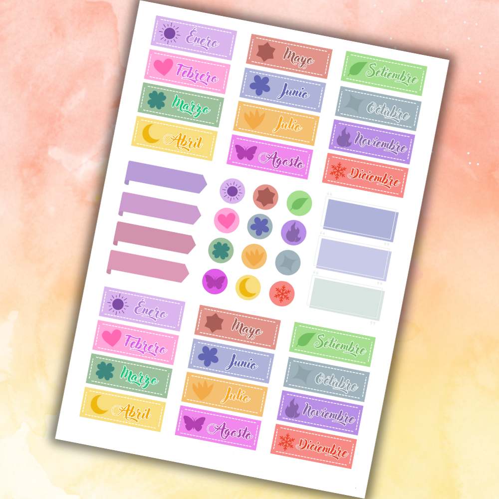Pack de Pegatinas Imprimibles para Agenda - Imagen 3